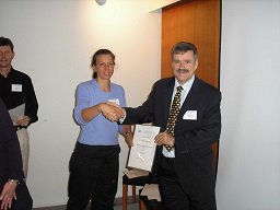 Renee with certificate, Helsinki 05
